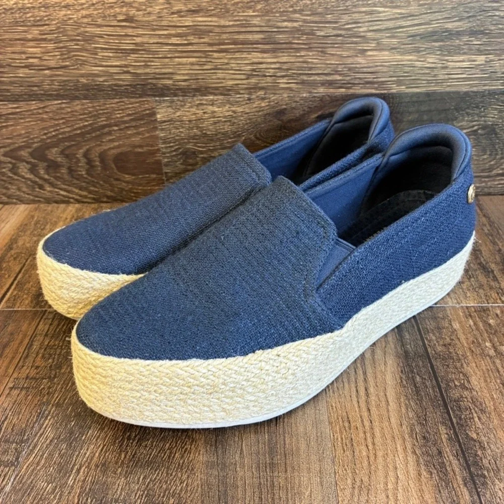Skechers Martha Stewart Women's Navy Blue Platform Espadrille Loafers Size 7.5